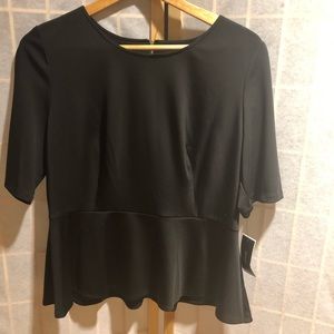 Alfani Black peplum top. Size L. New with tags.